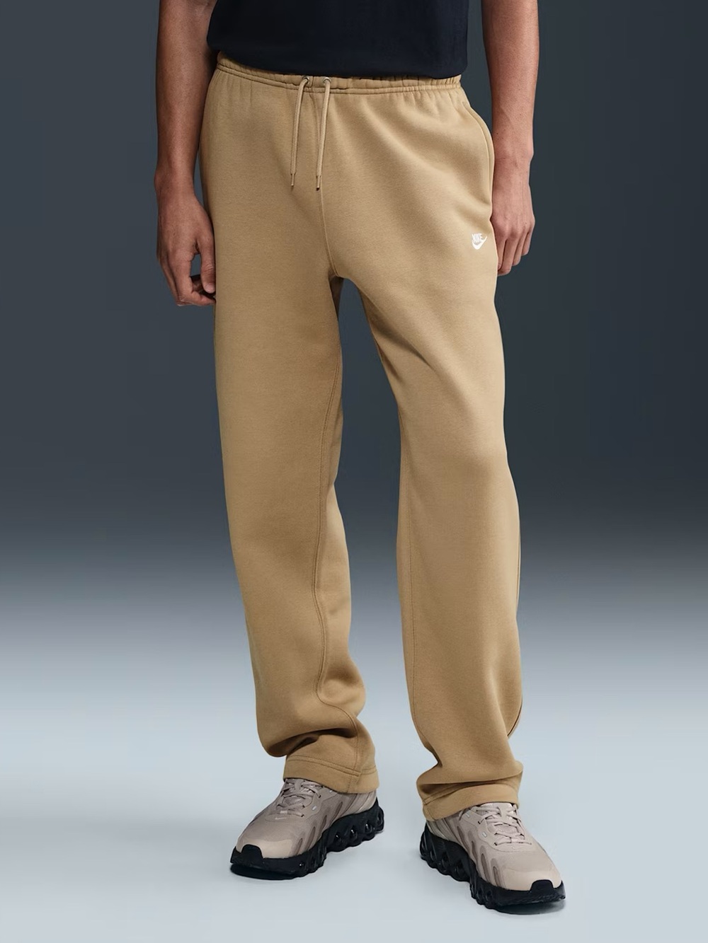 NEW Nike Men's Open-Hem Fleece Pants Size Small Parachute Beige Sweatpants NWT